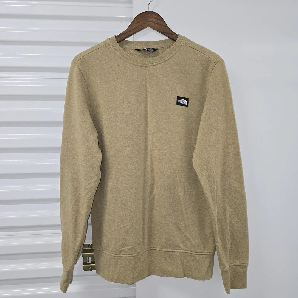 The North Face Crewneck Sweatshirt‎ Mens Small Beige Pullover Logo Casual